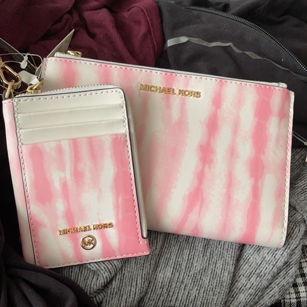 MK Tie dye wallet and ID holder set